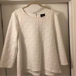 Rice color white 3/4 length sleeve top